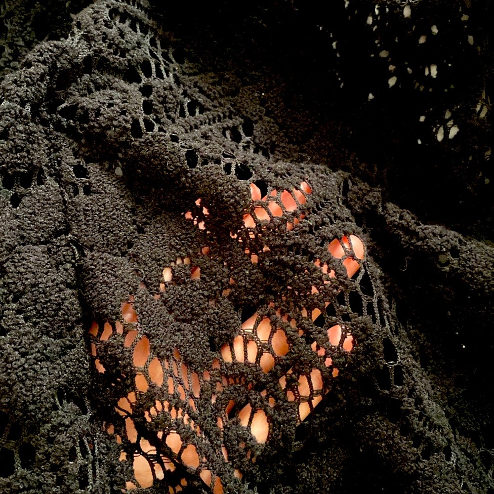 Black Crochet Knit Mini Dress - Picture 7 of 8
